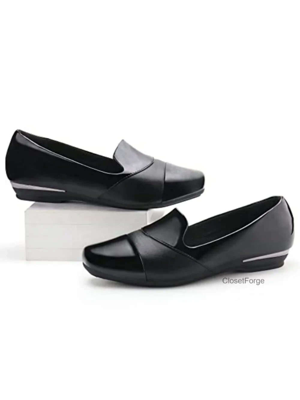 Orthopedic Loafers for Women Bunions Slip On Dress Shoes Cushioned Faux Leather